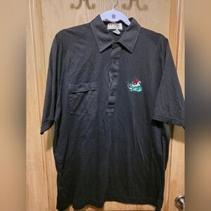 Elegant Black Polo Shirt with Embroidered Logo